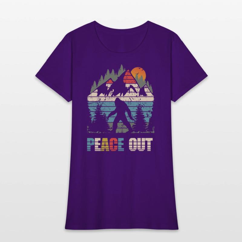 yeti peace out bigfoot sasquatch retro vintage