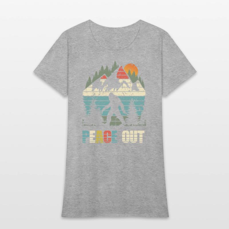 yeti peace out bigfoot sasquatch retro vintage