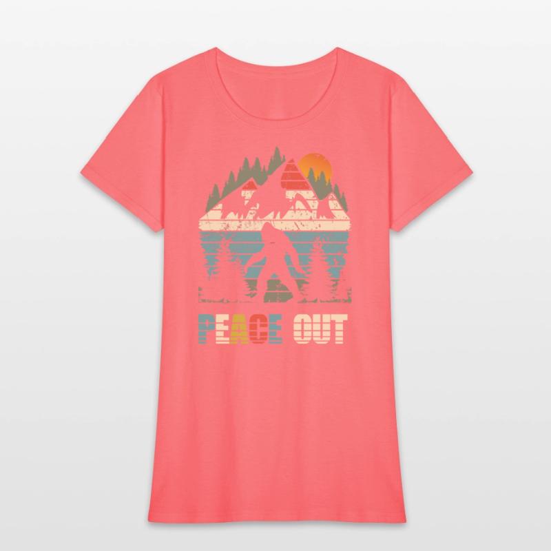 yeti peace out bigfoot sasquatch retro vintage