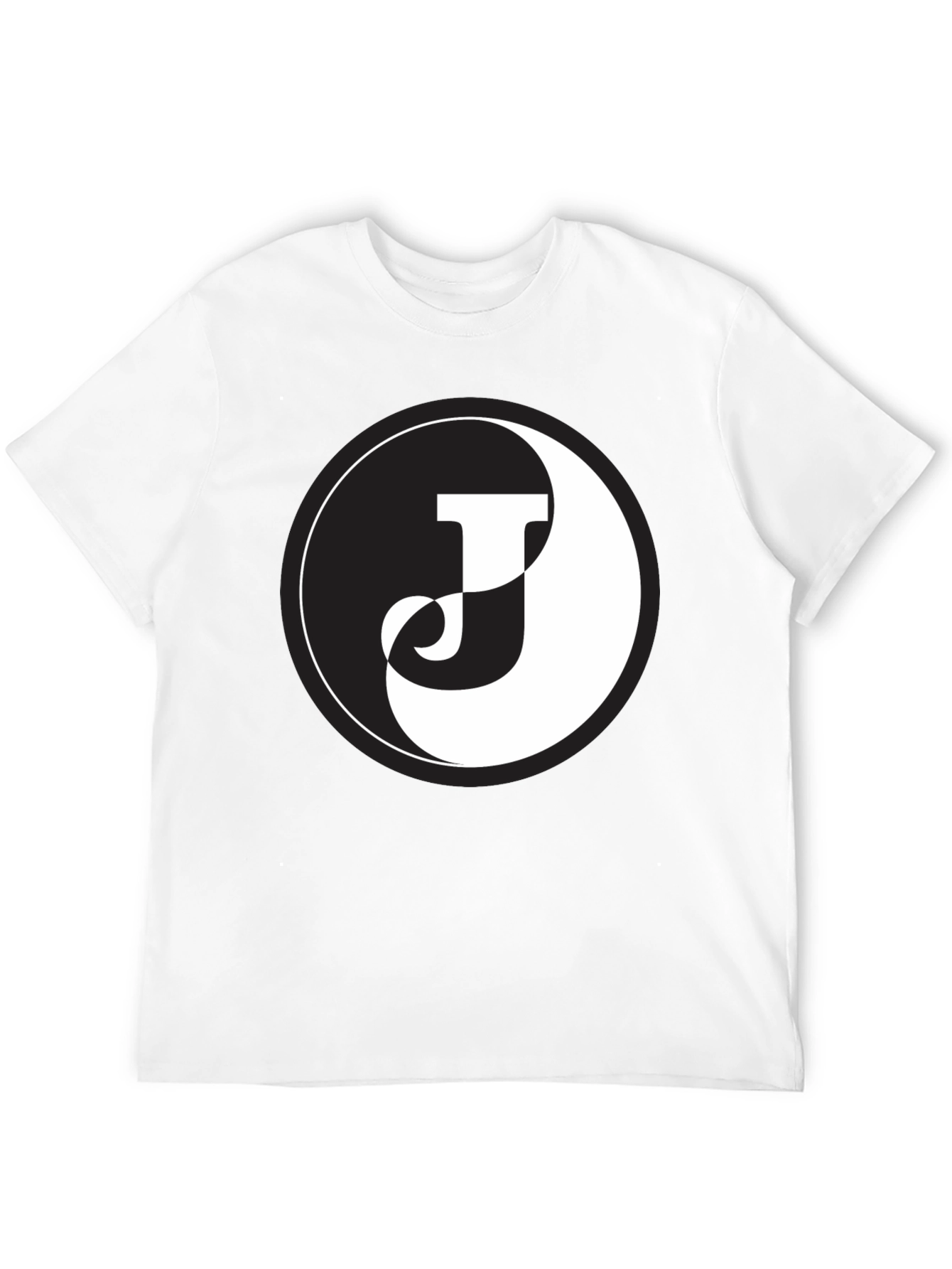 Yin Yang J Letter Black T-Shirt