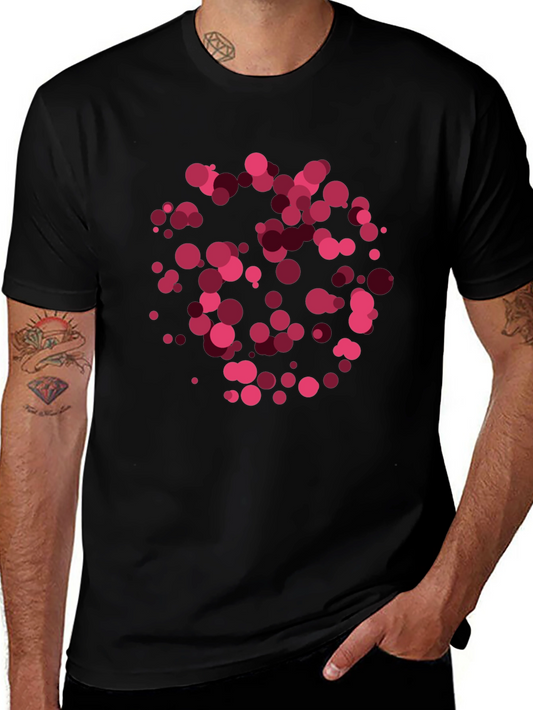 Abstract Pink Dots Graphic Tee - Soft Cotton