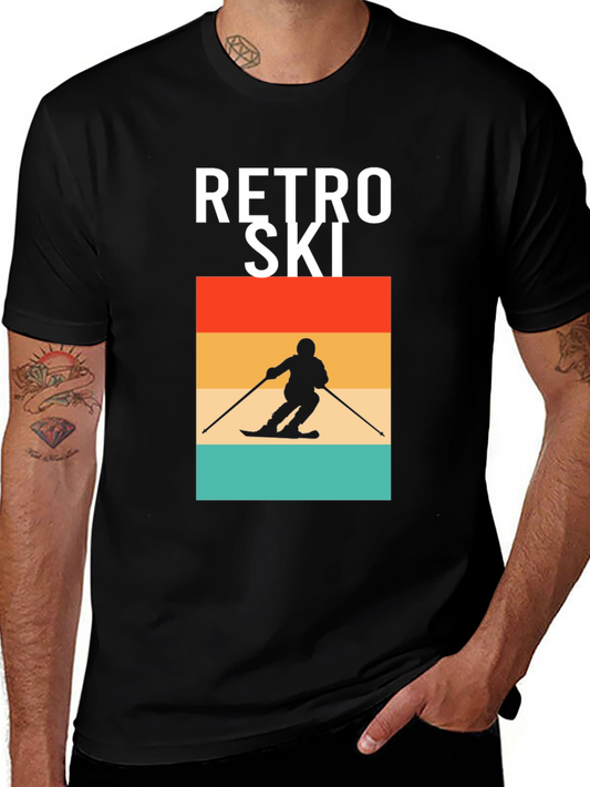 Retro Ski Graphic Tee - Vintage Style Shirt