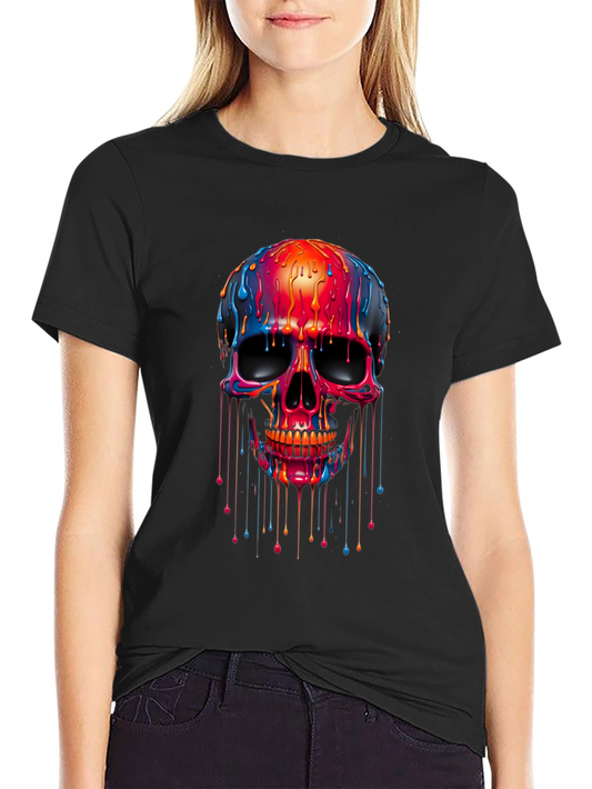 Colorful Skull Graphic T-Shirt