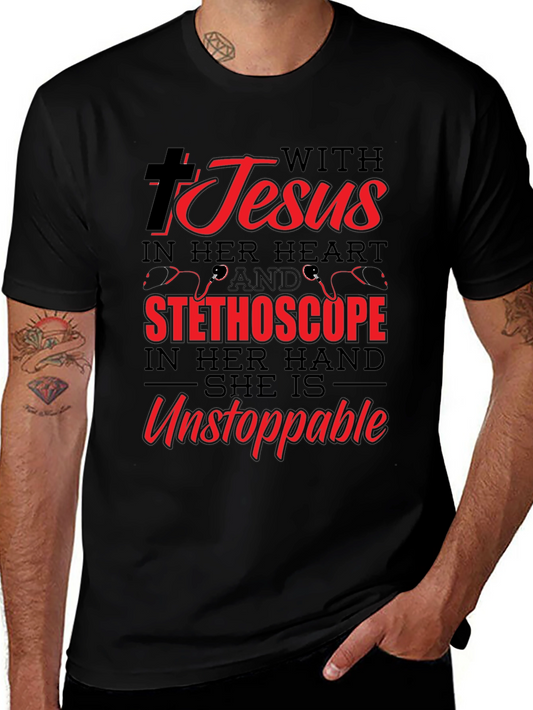 Faith & Medicine T-Shirt: Jesus & Stethoscope
