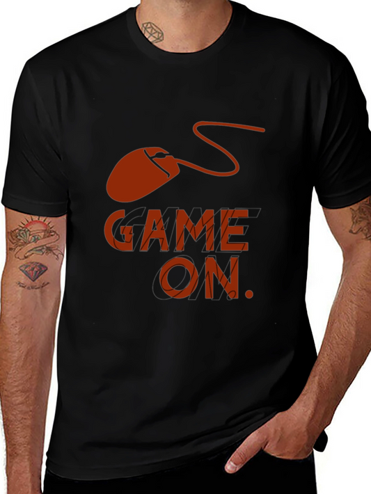 Game On Graphic Tee - Black Cotton Gamer T-Shirt