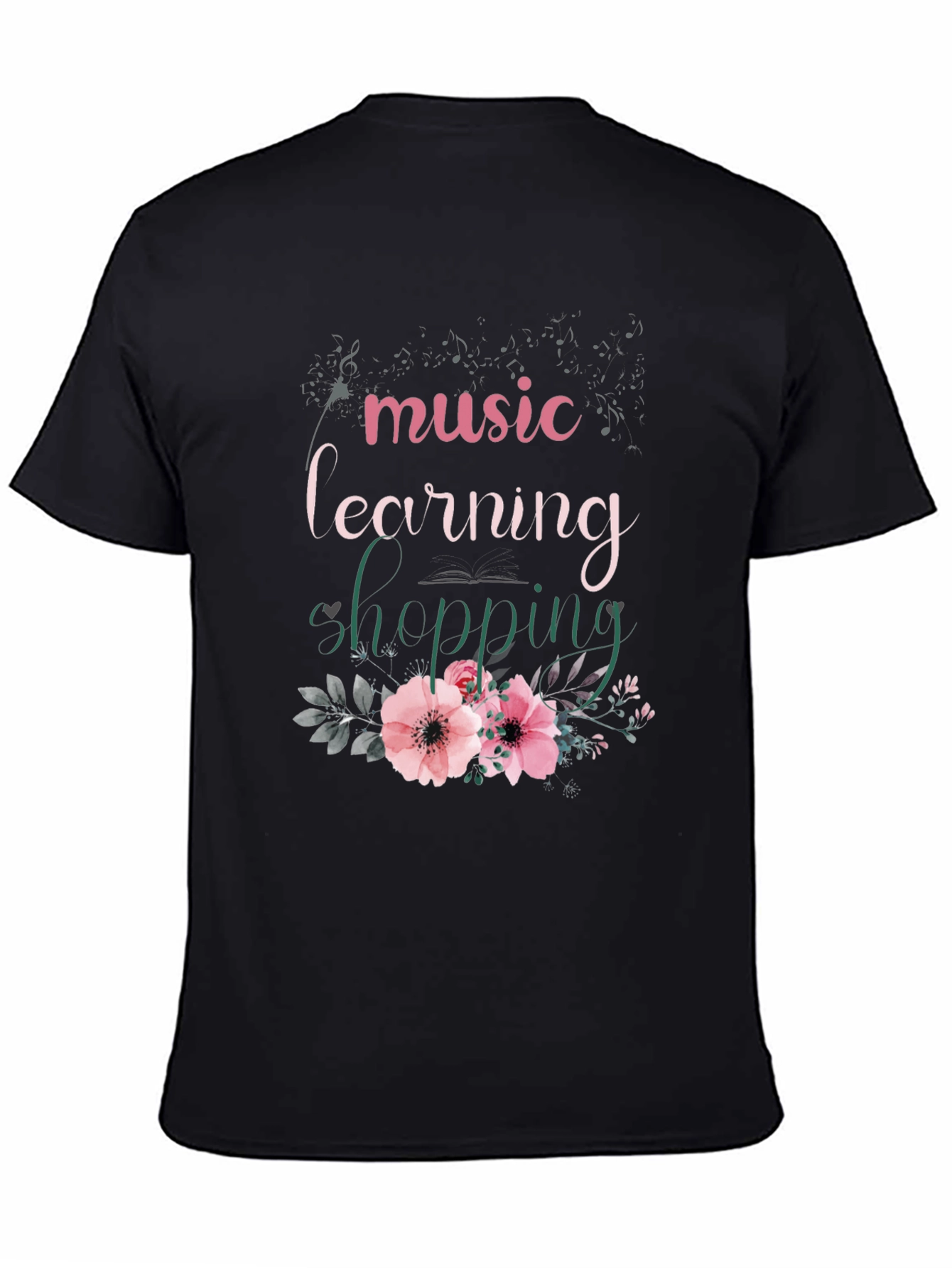 Music Learning Shopping Floral T-Shirt