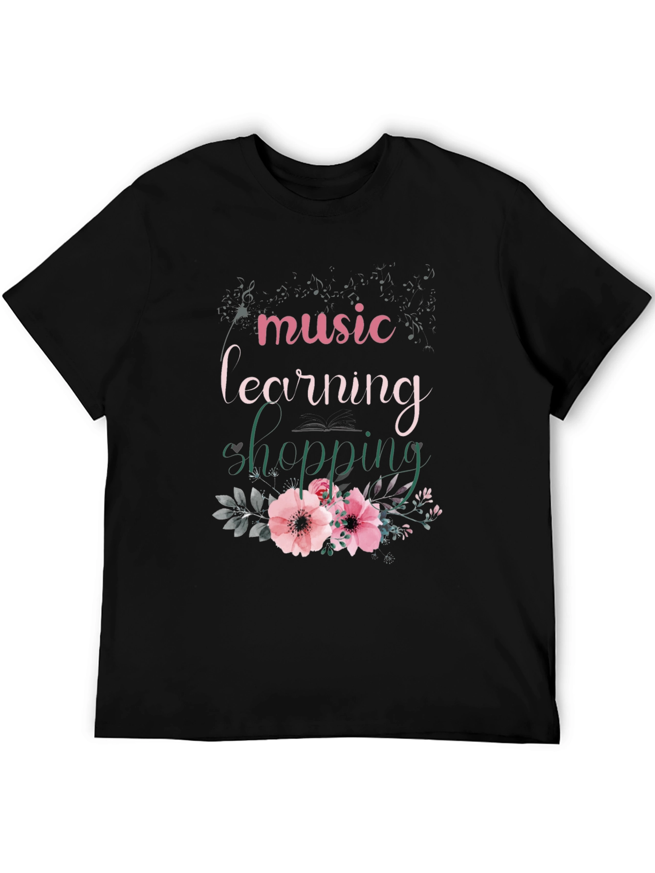 Music Learning Shopping Floral T-Shirt