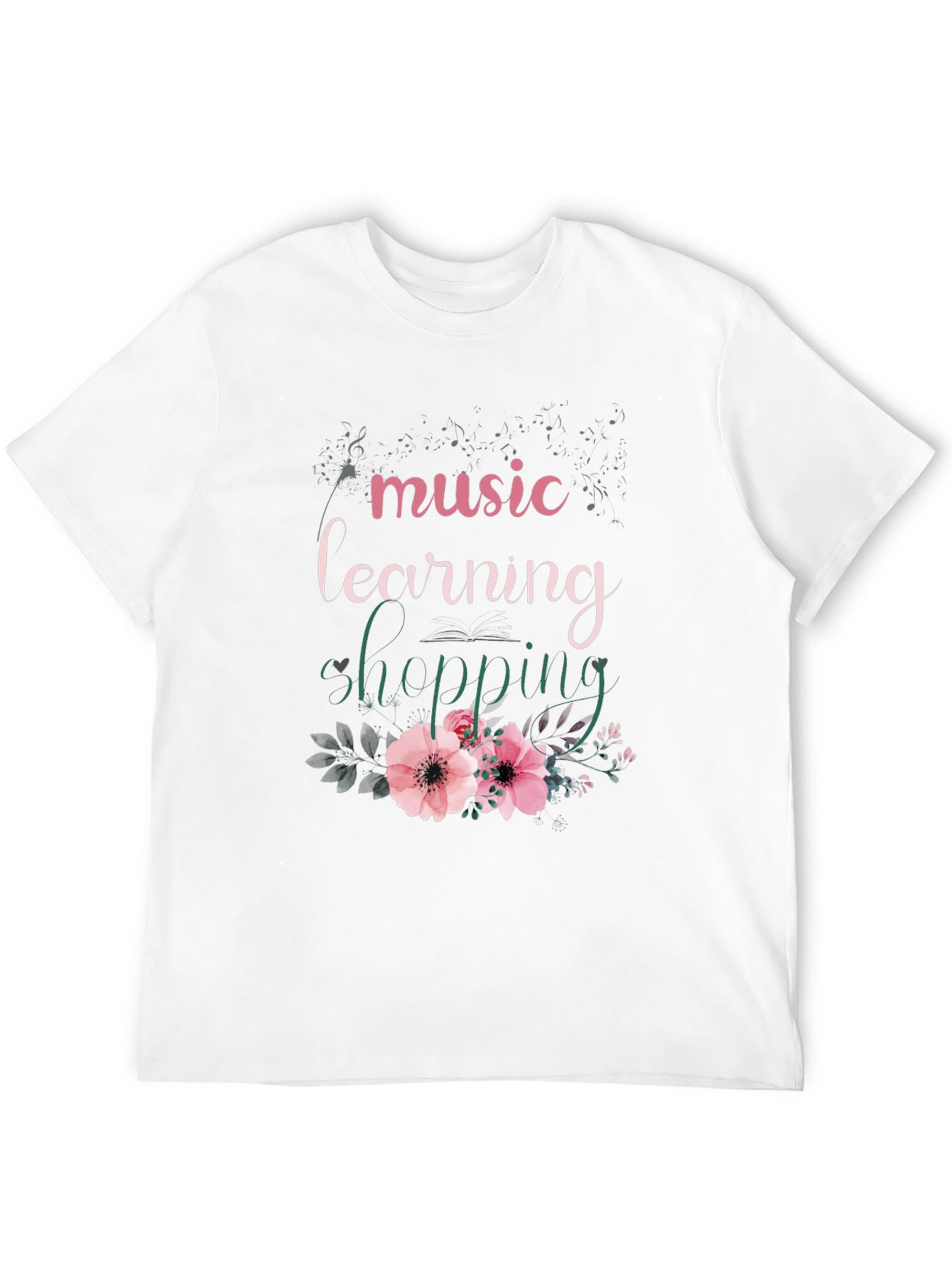 Music Learning Shopping Floral T-Shirt