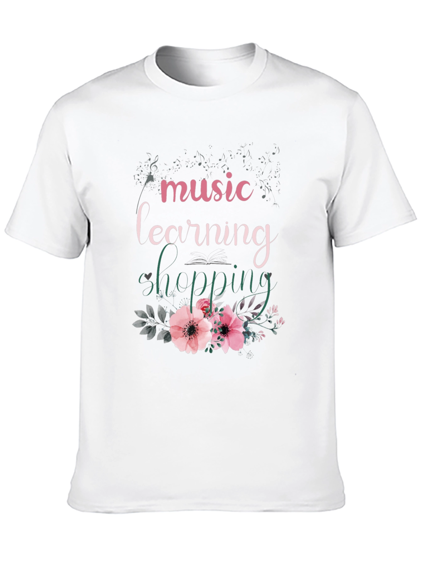 Music Learning Shopping Floral T-Shirt