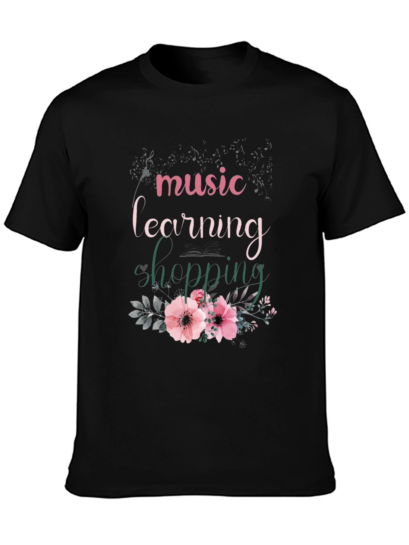 Music Learning Shopping Floral T-Shirt