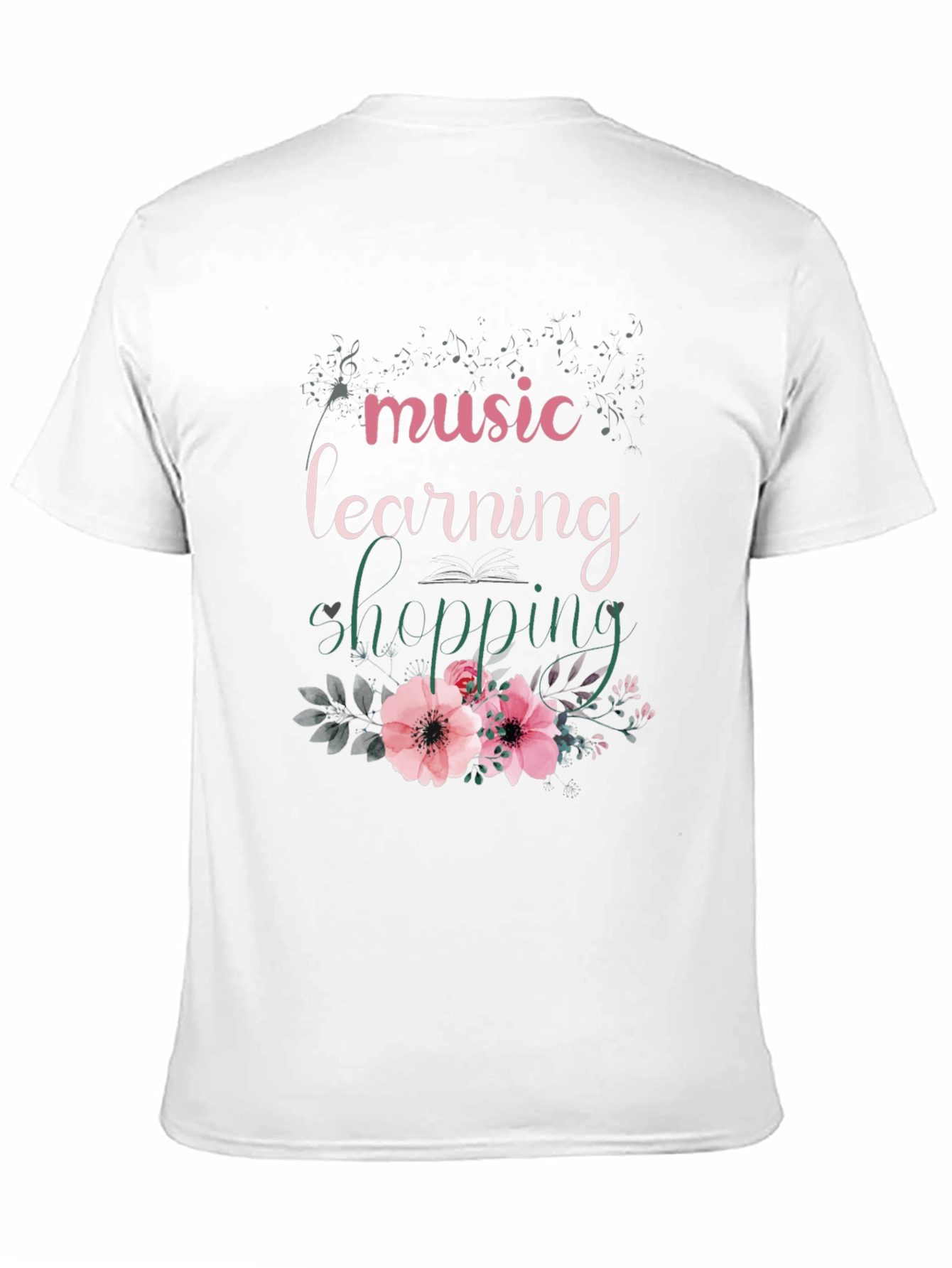 Music Learning Shopping Floral T-Shirt