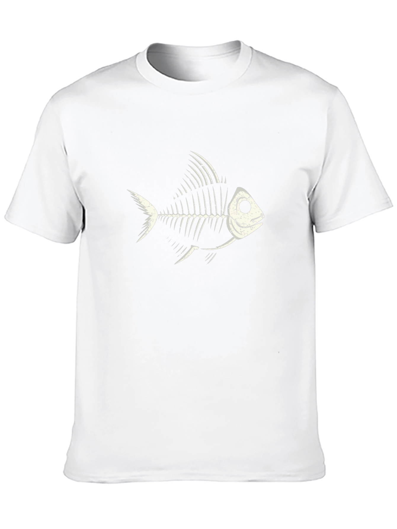 Fishbone Graphic Tee - Black Cotton Casual Shirt