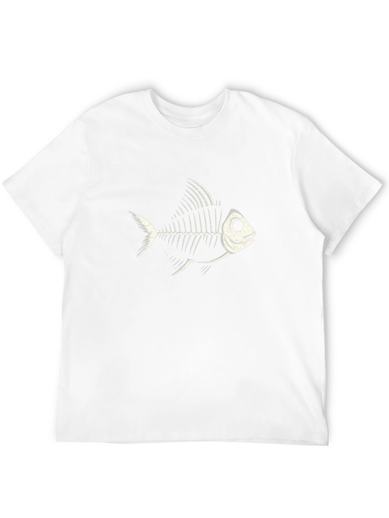 Fishbone Graphic Tee - Black Cotton Casual Shirt