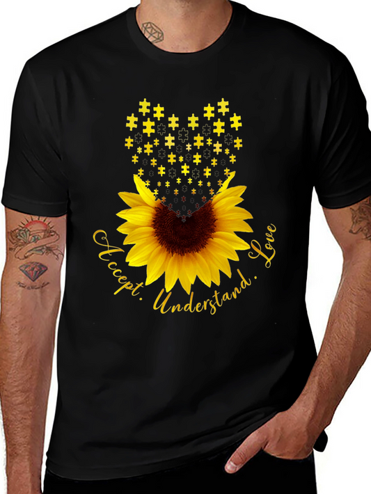 Autism Awareness Sunflower Graphic T-Shirt