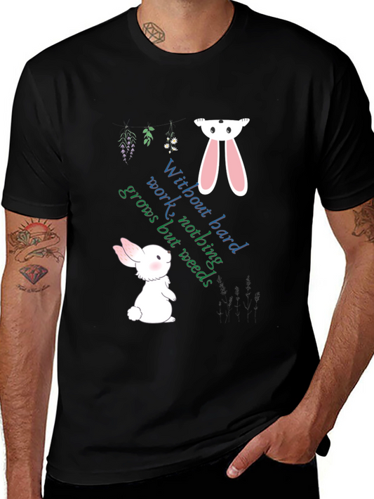 Whimsical Rabbit Graphic Tee - Hard Work Apparel
