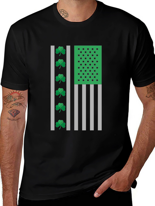 St. Patricks Day American Flag Shamrock T-Shirt