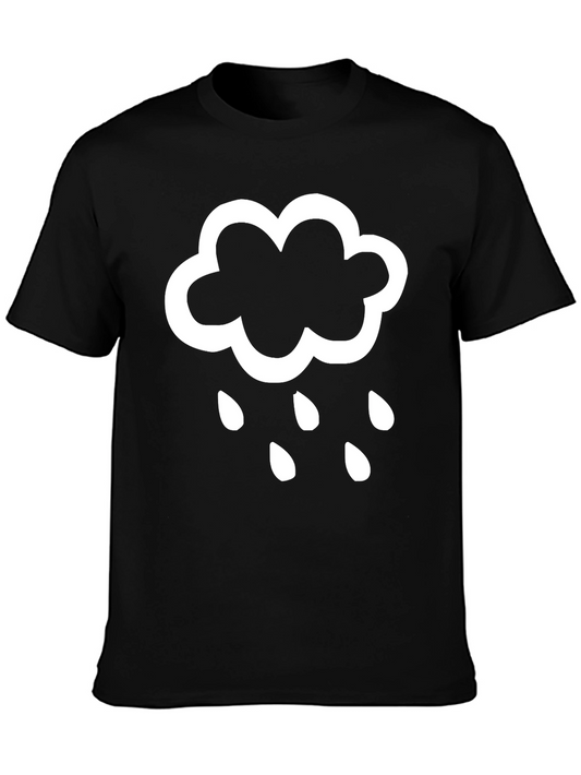 Rainy Day Graphic Tee - Black Cotton Cloud T-Shirt