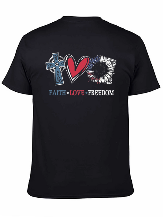 Faith Love Freedom Graphic T-Shirt