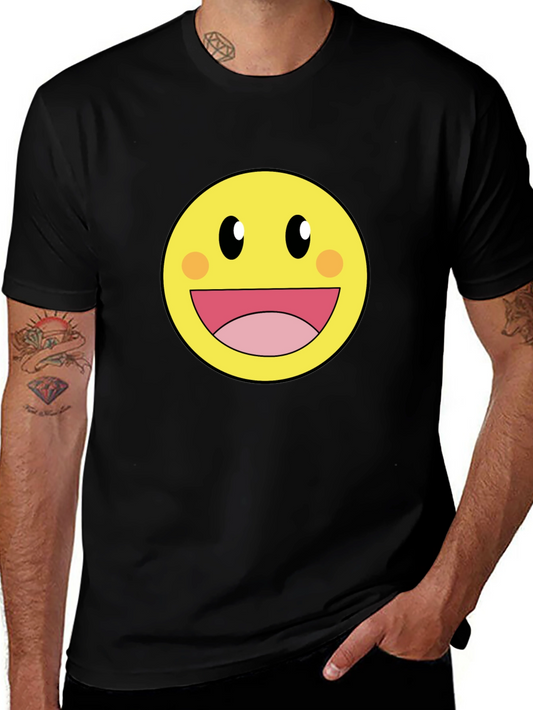 Smiley Face Graphic Tee - Happy Yellow Shirt