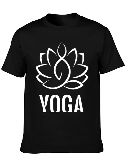 Yoga Lotus Flower Graphic T-Shirt - Black