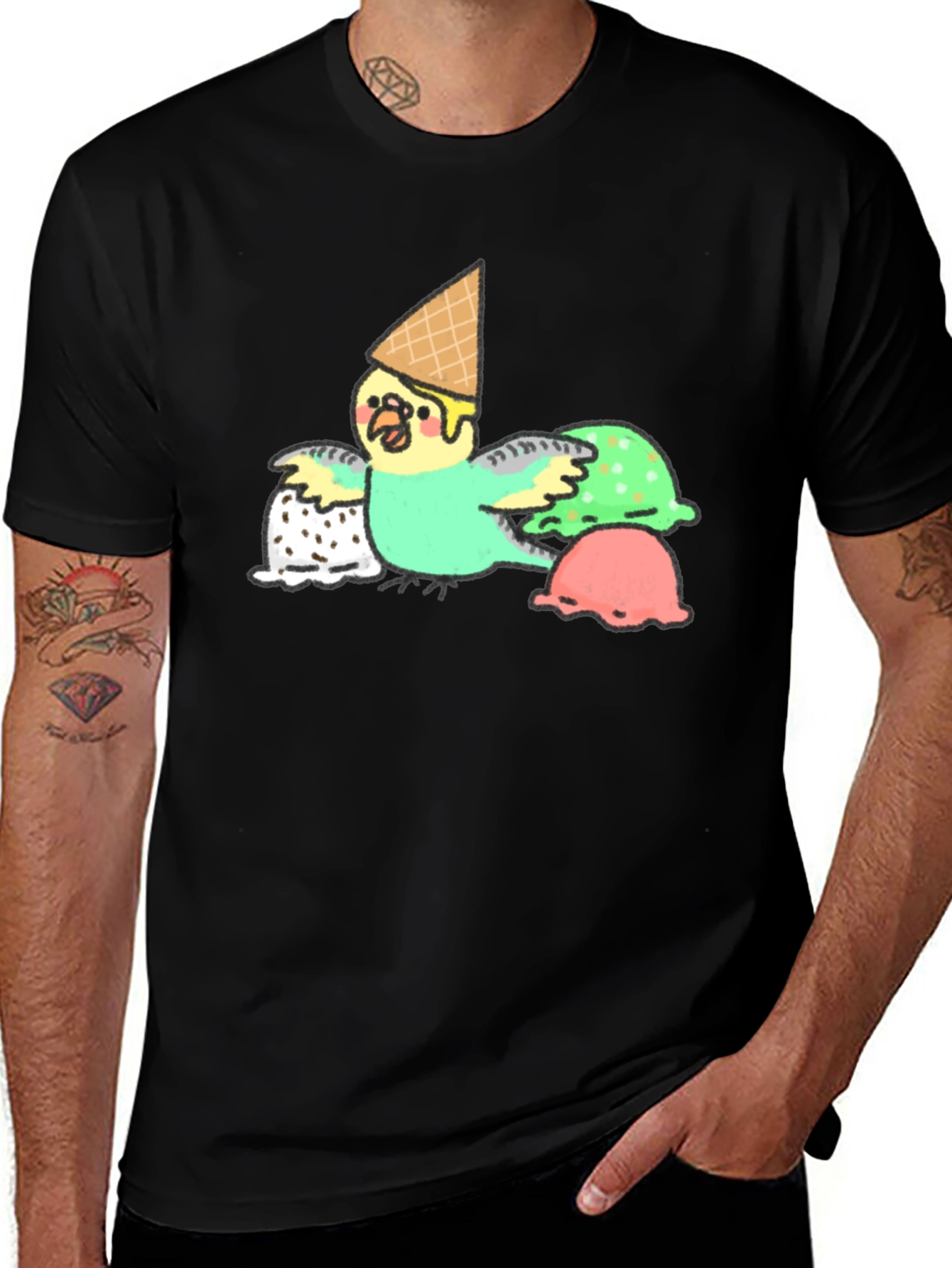 Ice Cream Budgie T-Shirt