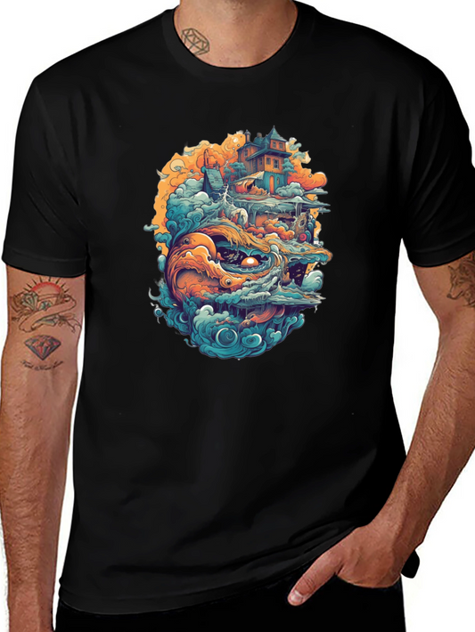Fantasy Island Graphic Tee - Black Crewneck Shirt