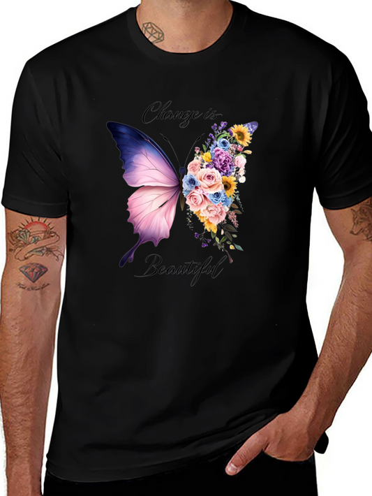 Change is Beautiful Butterfly Floral T-Shirt