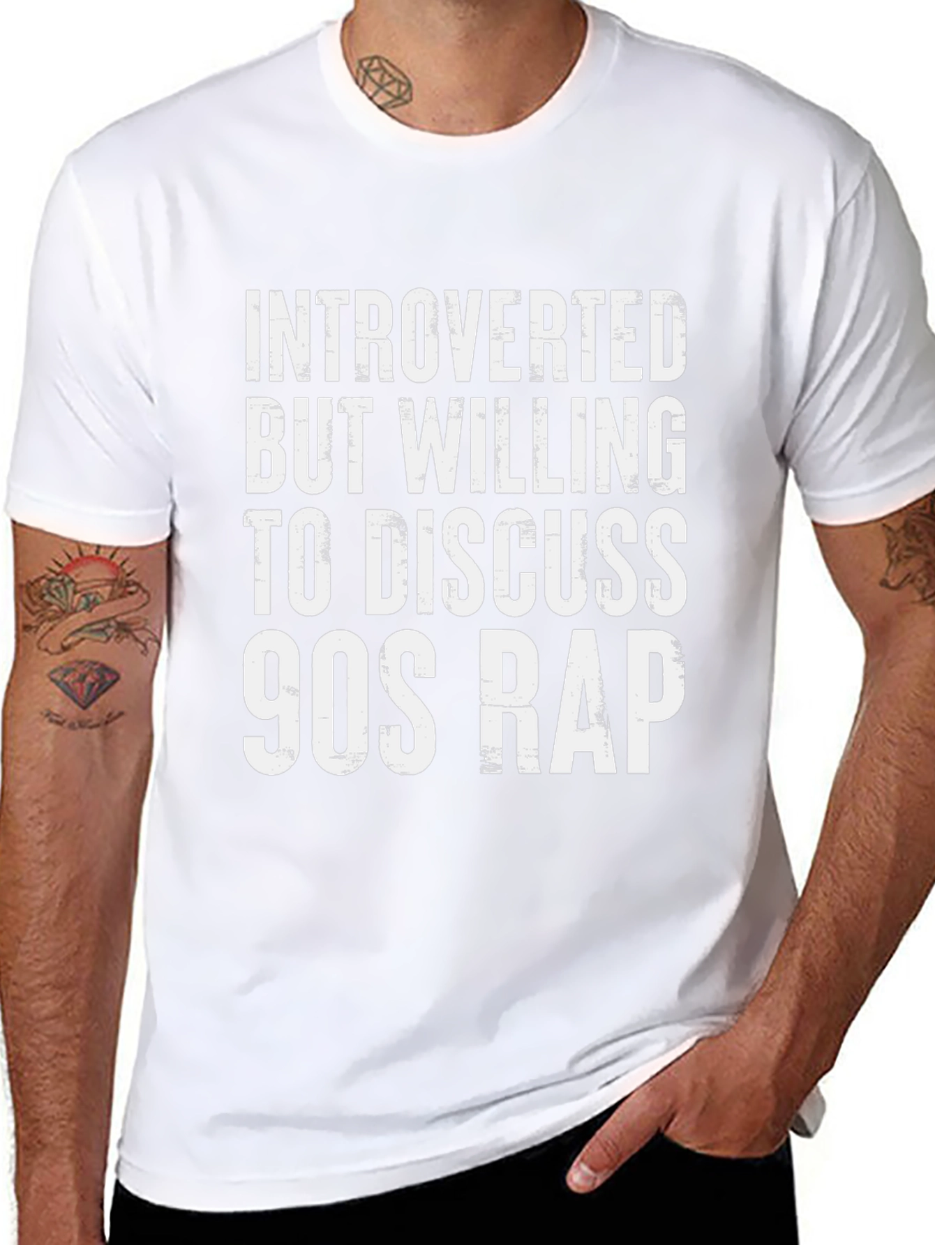 Introverted 90s Rap T-Shirt - Black Cotton Tee