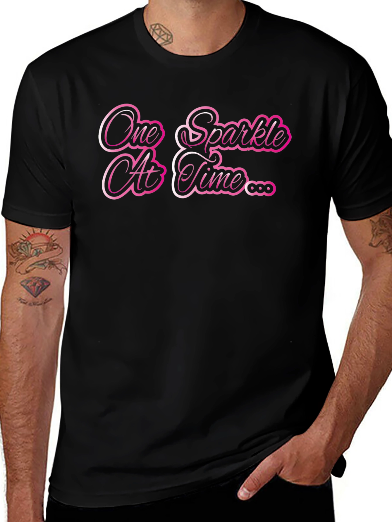 One Sparkle At A Time Black T-Shirt