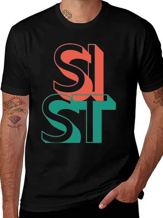 Abstract Graphic Print T-Shirt - Casual Fashion Top
