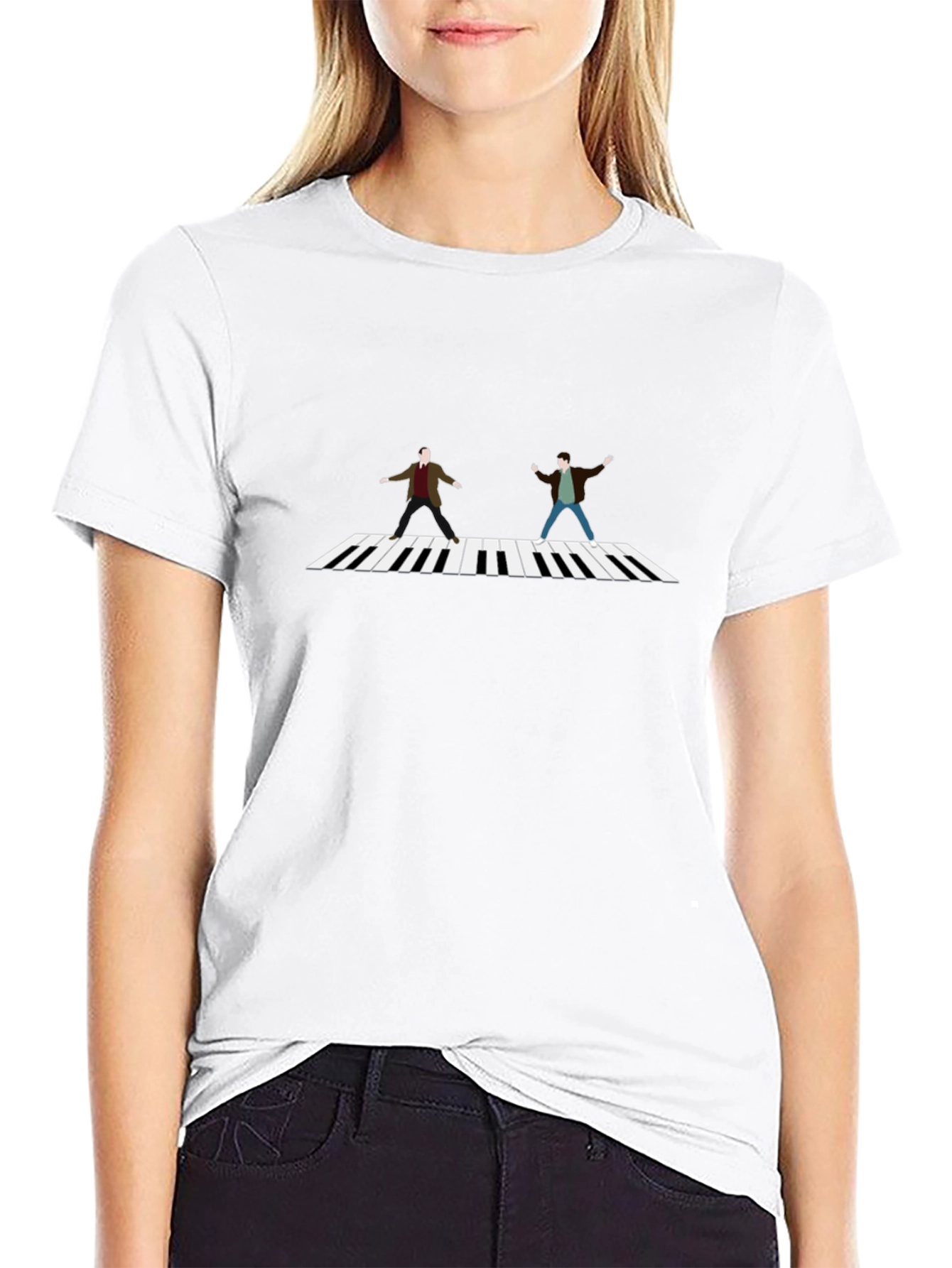 Walking Piano Black T-Shirt