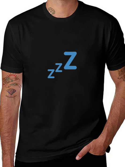 Zzz Sleep Mode Graphic Tee - Soft Black Cotton