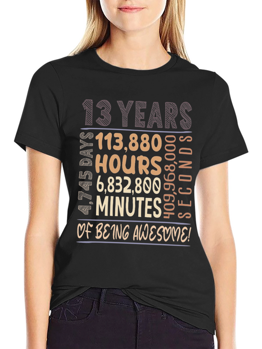 13th Birthday T-Shirt: 4745 Days of Being Awesome!
