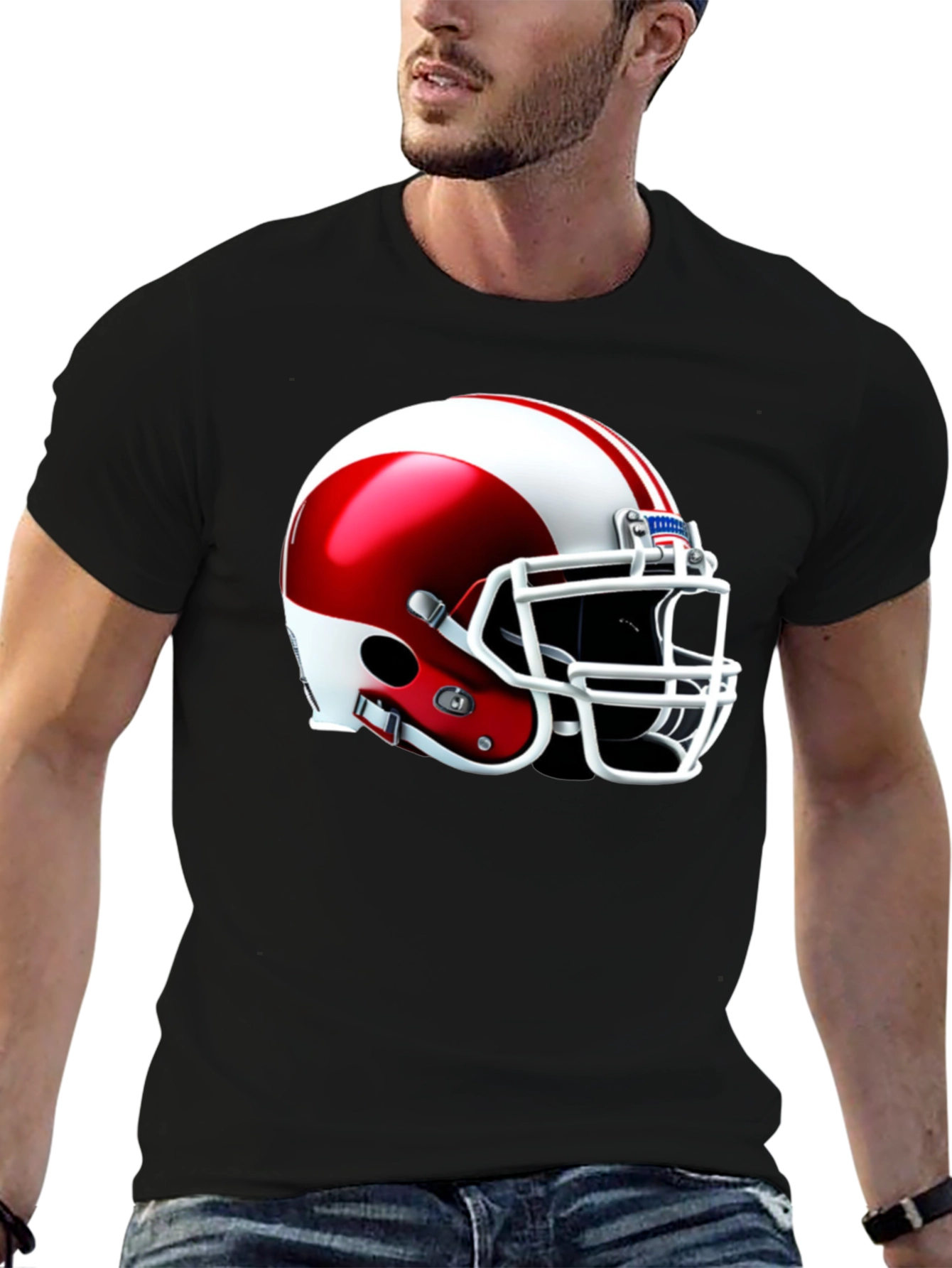 Football Helmet Graphic T-Shirt