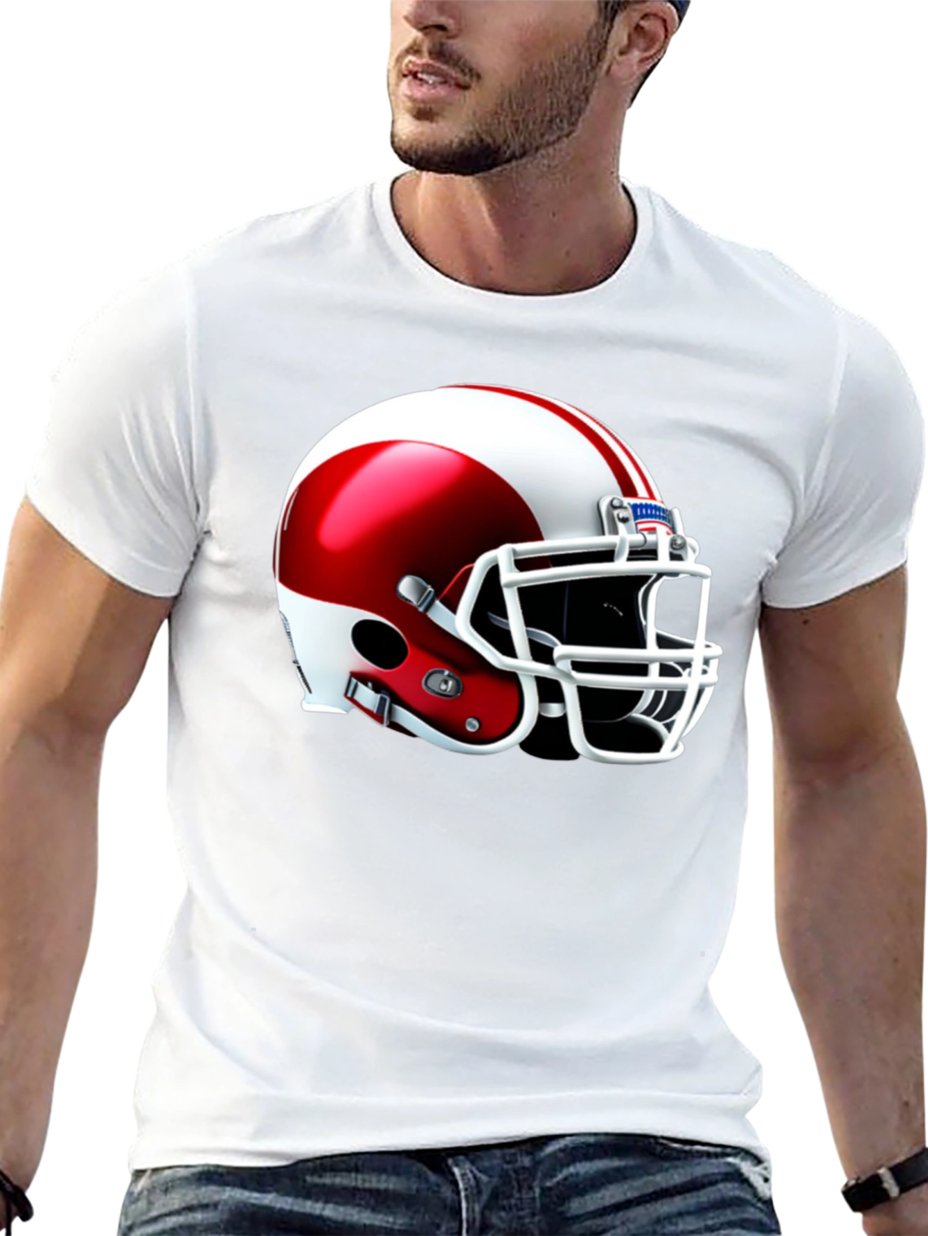 Football Helmet Graphic T-Shirt