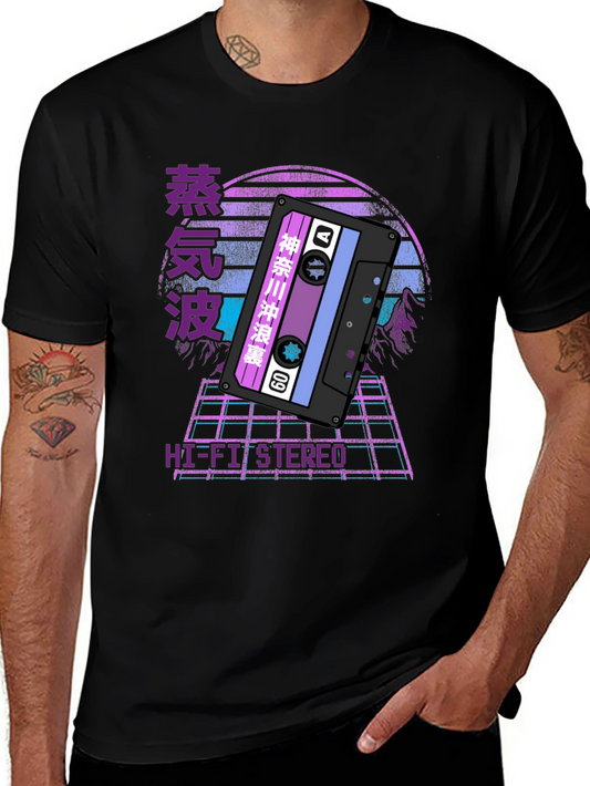 Vaporwave Cassette Tape Graphic Tee - Retro 80s Style