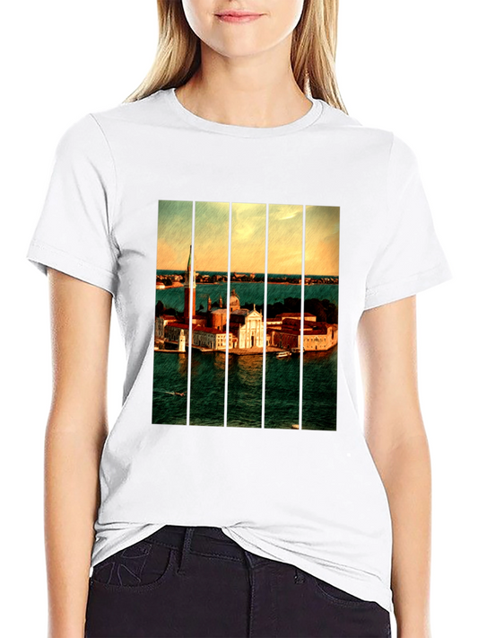Venice Italy Art Print Black T-Shirt
