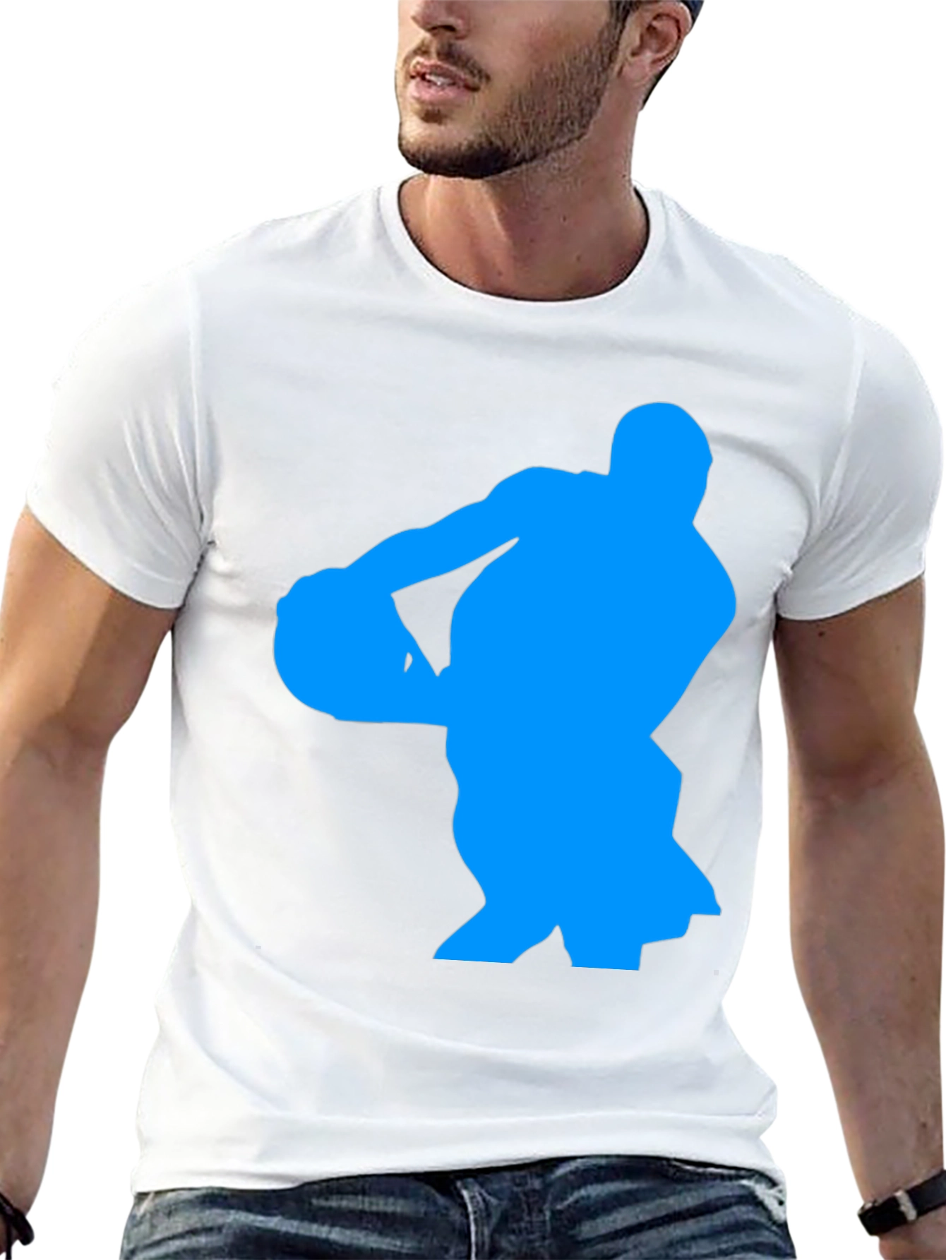 Basketball Player Graphic Tee - Black Cotton T-Shirt
