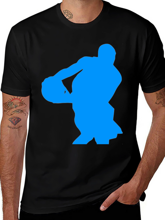 Basketball Player Graphic Tee - Black Cotton T-Shirt