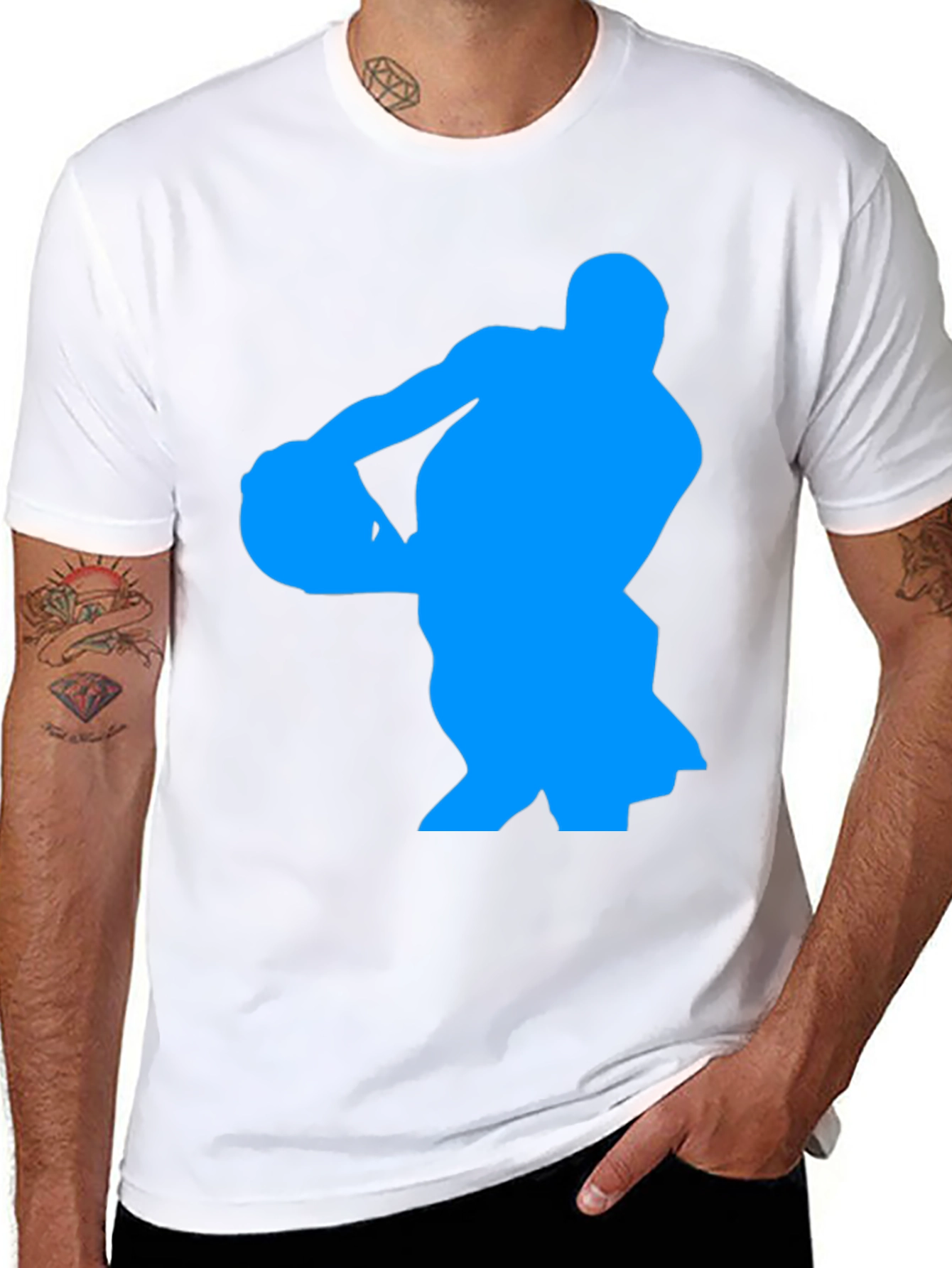 Basketball Player Graphic Tee - Black Cotton T-Shirt
