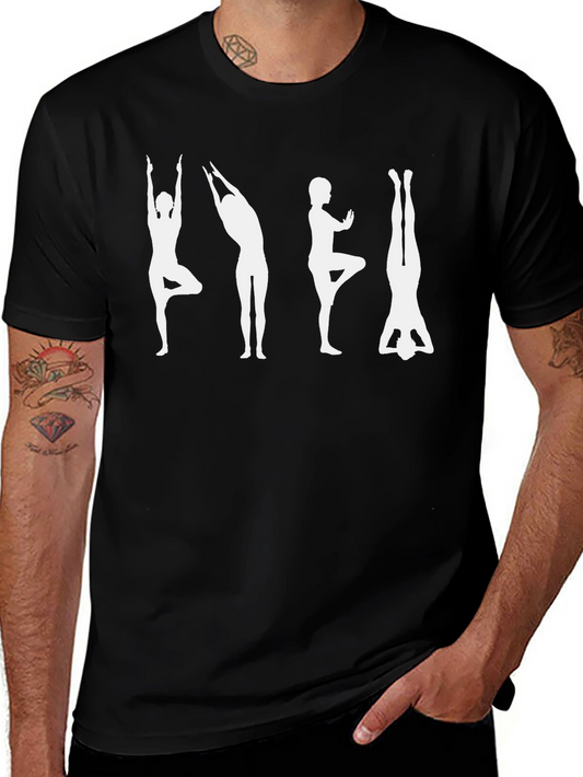 Yoga Poses Black Graphic Tee