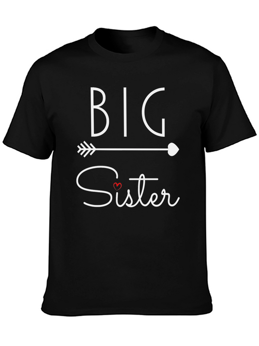 Big Sister Arrow Heart T-Shirt - Black