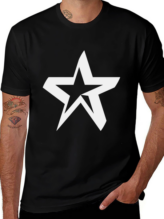 Modern Star Graphic Black T-Shirt