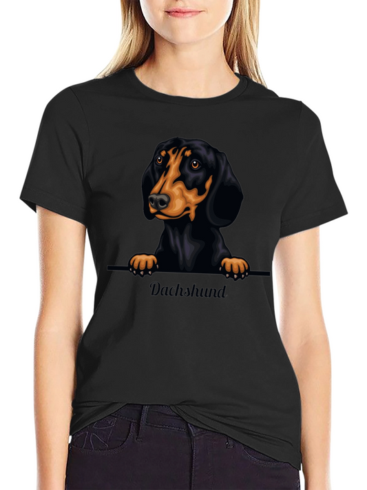 Dachshund Dog Graphic Print T-Shirt